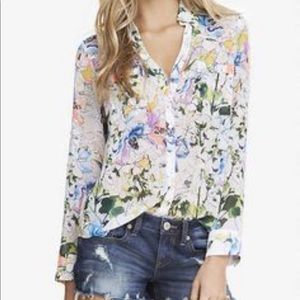 Express neon floral Portofino blouse size S